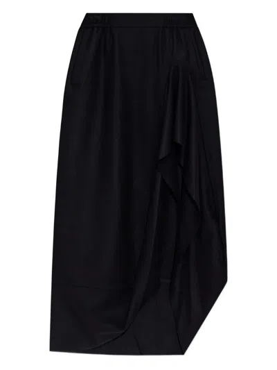 Vivienne Westwood Ruffled Pocketed Asymmetrical Skirt In Black