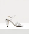 Vivienne Westwood Rumba Sandal Metallic Crinkle Silver 7-40 Women In Silver