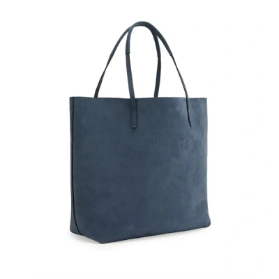 Vivienne Westwood Sac Cabas En Cuir In Blue
