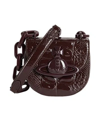 Vivienne Westwood Saddle Bag Woman Shoulder Bag Dark Brown Size - Calfskin