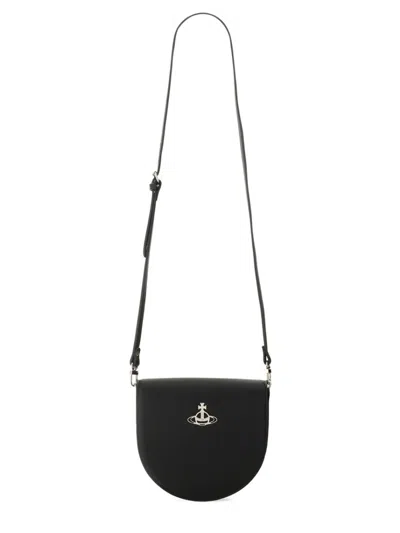 Vivienne Westwood "saddle" Shoulder Bag In Black