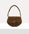 Vivienne Westwood Sadie Shoulder Bag Printed Suede Leopard In Brown