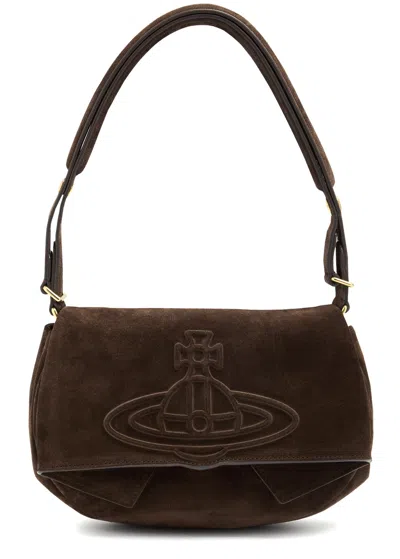 Vivienne Westwood Sadie Suede Shoulder Bag In Dark Brown