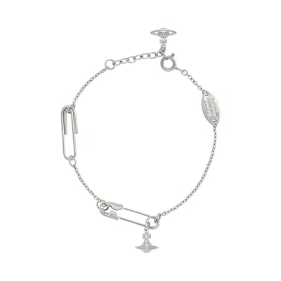 Pre-owned Vivienne Westwood Safety Pin Bracelet 'platinum' | Silver | Women's Size Onesize