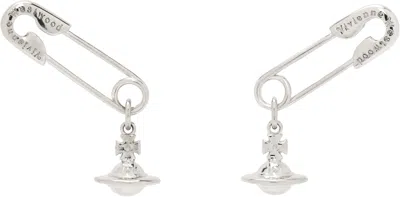 Vivienne Westwood Safety Pin Earrings In Silver