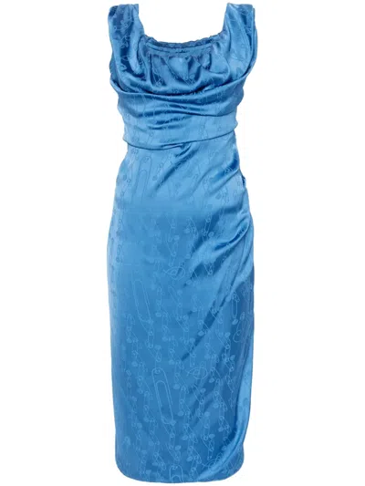 Vivienne Westwood Dress With Jacquard Effect In Blue