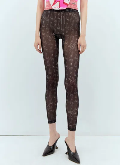 Vivienne Westwood Safety Pin Leggings In Black