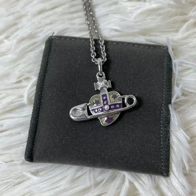 Pre-owned Vivienne Westwood Safety Pin Orb Necklace (vintage)