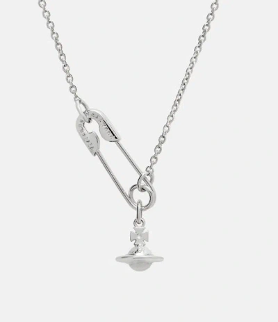 Vivienne Westwood Safety Pin Pendant Necklace Silver Women