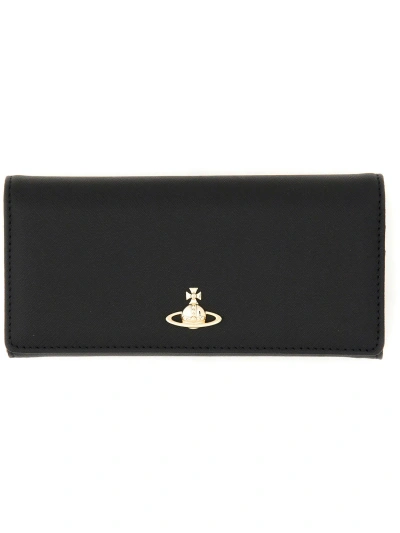 Vivienne Westwood Saffiano Classic Wallet In Black