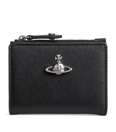 Vivienne Westwood Saffiano Leather Card Holder In Black