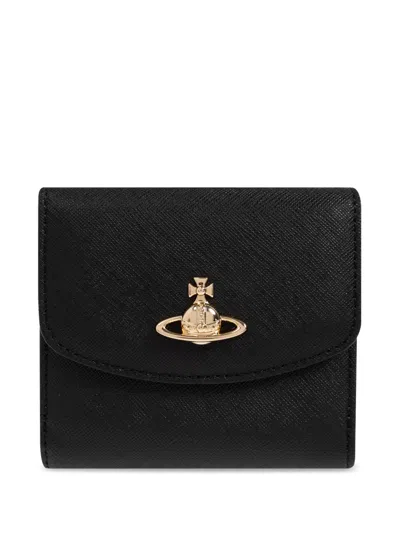 Vivienne Westwood Saffiano-leather Wallet In Black