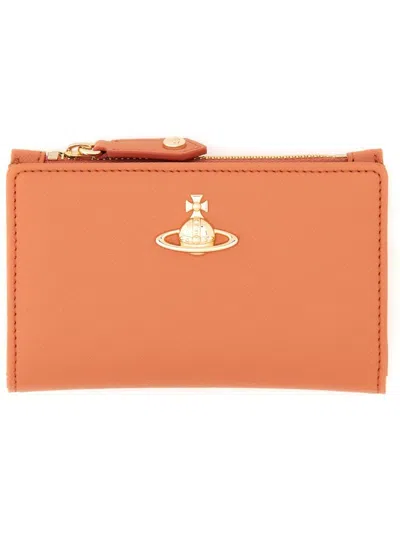 Vivienne Westwood Saffiano Orb In Orange