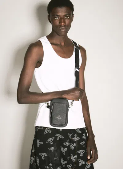 『Vivienne Westwood』 PHONE CROSSBODY BAG 58030002U-S000B Vivienne Westwood Saffiano Phone Crossbody Bag In Black