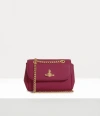 Vivienne Westwood Saffiano Plain Small Purse Chain Pu Leather Red-3d-orb One Size Women In Red-3d-orb