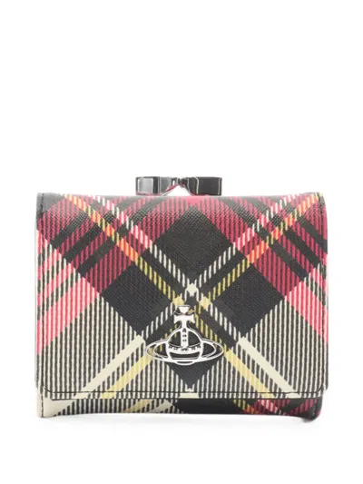 Pre-owned Vivienne Westwood Saffiano Trifold Wallet In Black