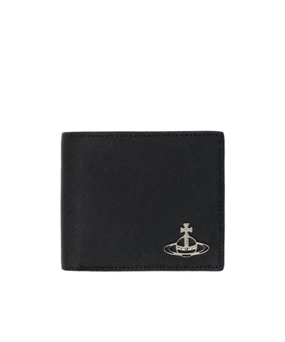 Vivienne Westwood Man Wallet W/ Coin Pocket In Black