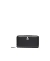 Vivienne Westwood Saffiano Zipper Wallet In Black