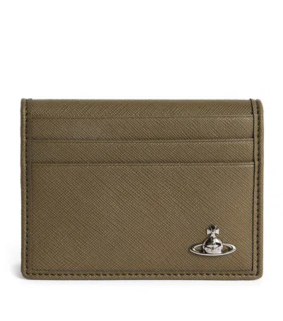 Vivienne Westwood Saffiano-effect Card Holder In Brown