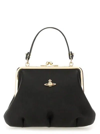 Vivienne Westwood Saffiano-effect Granny Frame Purse In Black