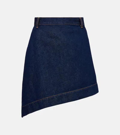 Vivienne Westwood Sailor Orb Asymmetric Denim Skirt In Indigo