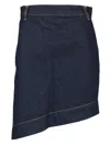 Vivienne Westwood Mens Sailor Asymmetric Cotton-linen Denim Mini Skirt Indigo