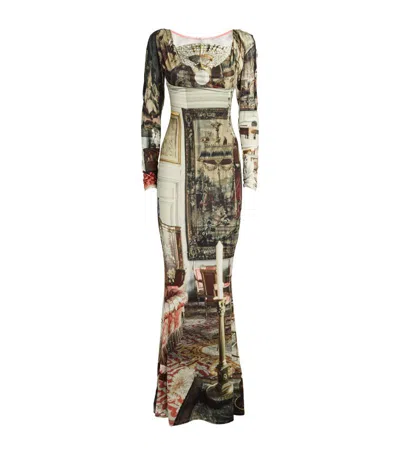 Vivienne Westwood Saloon Maxi Dress In Brown