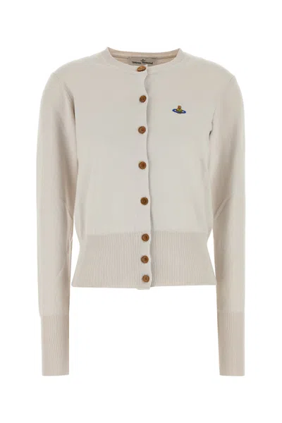 Vivienne Westwood Sand Cotton Blend Bea Cardigan In Neutral