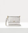 Vivienne Westwood Sapphire Crossbody Bag Metallic Crinkle Silver In Silver