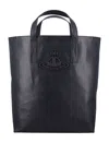 Vivienne Westwood Smooth Cowhide Tote Bag With Sturdy Handles In Black