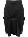Vivienne Westwood Satin Midi Skirt In Black