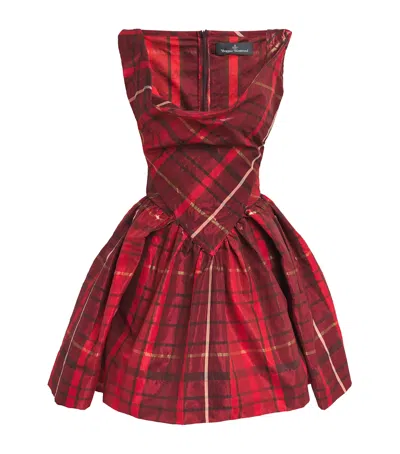 Vivienne Westwood Satin Tartan Sunday Mini Dress In Multi