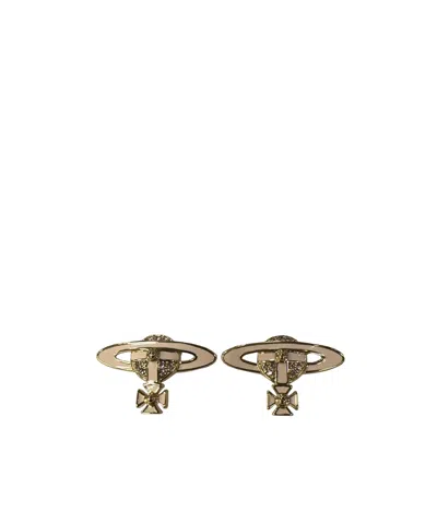 Vivienne Westwood Saturn Earrings In Yellow