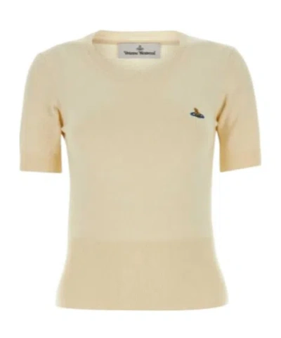 Vivienne Westwood Saturn Embroidered Sweater In Nude