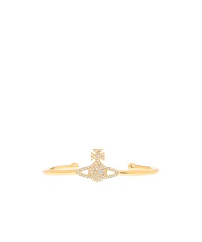 Vivienne Westwood Saturn Logo Bracelet In Yellow