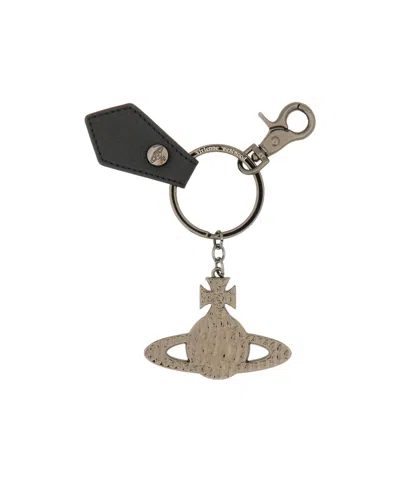 Vivienne Westwood Saturn Logo Keychain In Nude
