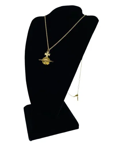 Pre-owned Vivienne Westwood Saturn Orb Necklace In Gold