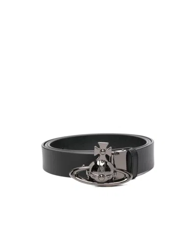 Vivienne Westwood Saturn Pattern Belt In Black
