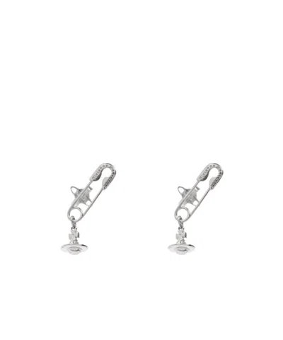 Vivienne Westwood Saturn Pendant Earrings In Gray