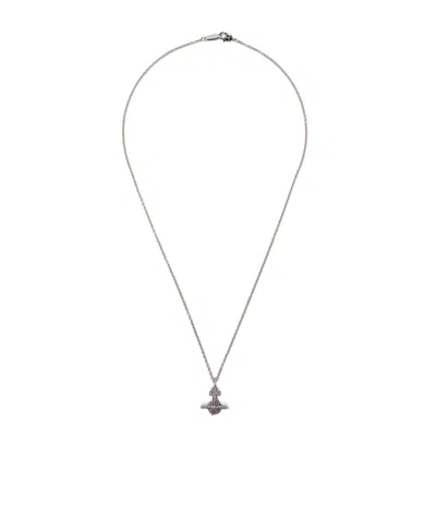 Vivienne Westwood Saturn Pendant Necklace In Gray