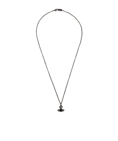Vivienne Westwood Saturn Pendant Necklace In Gray