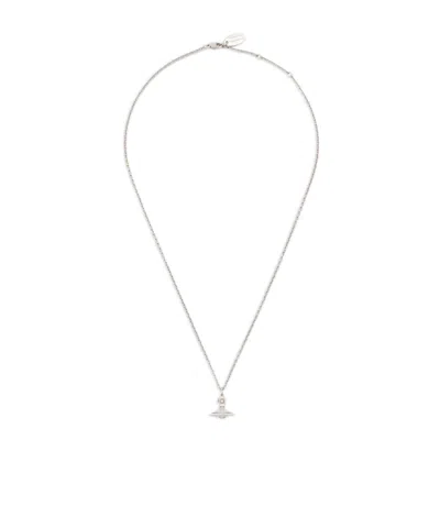 Vivienne Westwood Saturn Pendant Necklace In White