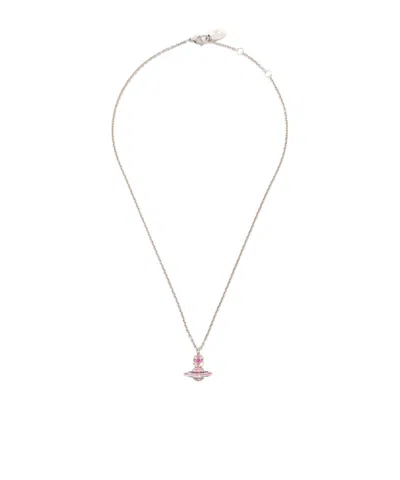 Vivienne Westwood Saturn Pendant Necklace In White