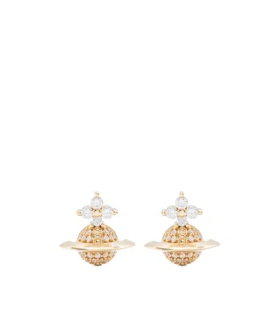 Vivienne Westwood Saturn Shaped Earrings In Gold
