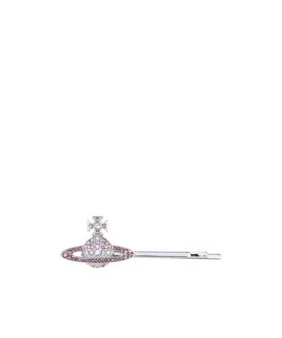 Vivienne Westwood Saturn-shaped Hair Clip In Gray