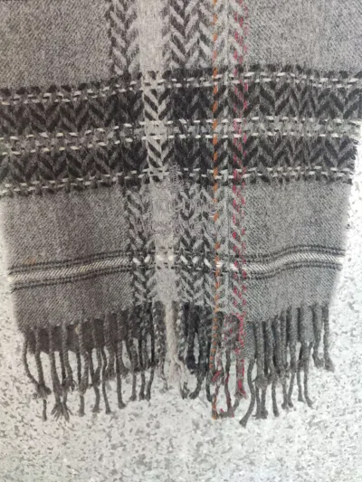 Pre-owned Vivienne Westwood Scarf Muffler Wool Chekered In Gray