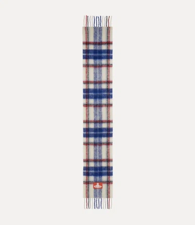 Vivienne Westwood Scarf White / Red / Blue Chunky Tartan Unisex