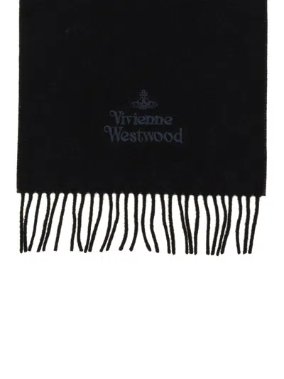 Vivienne Westwood Scarf With Logo Unisex In Black