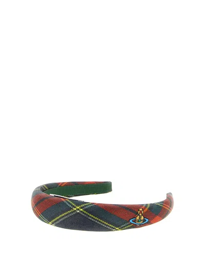 Vivienne Westwood Scarlet Tartan Headband In Multi
