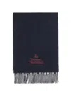 Vivienne Westwood Blue Wool Scarf In Blue